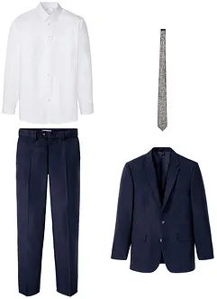 Anzug mit Hemd und Krawatte (4-tlg.Set), Regular Fit, bonprix