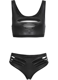 Bustier+Slip ouvert aus Wetlook (2-tlg.Set), bonprix