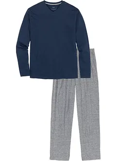 Pyjama mit Baumwolle und langen Ärmeln, bonprix