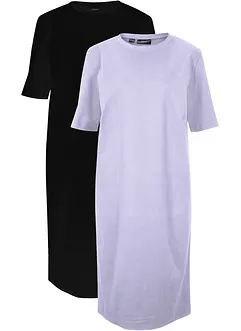 Oversize-T-Shirtkleid aus reiner Baumwolle (2er Pack), bonprix