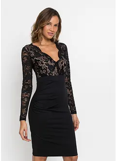 Robe courte avec dentelle, bonprix