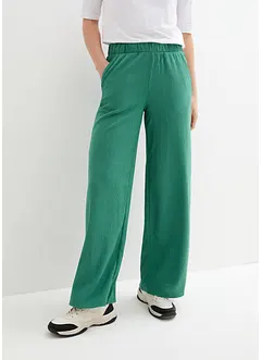 Weite Hose aus Strukturjersey, High-Waist, bonprix