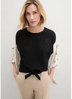 T-shirt manches chauve-souris avec broderie anglaise, bonprix