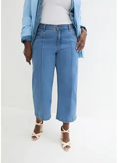 Wide Leg Jeans Mid Waist, cropped, bonprix