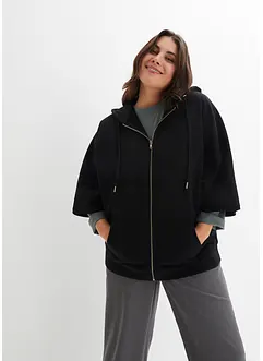 Sweat zippé cape en coton, bonprix