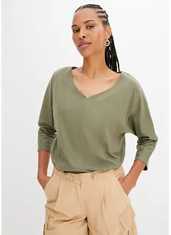 T-shirt manches 3/4 en coton, bonprix