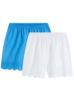 Lot de 2 shorts de pyjama avec broderie anglaise, bpc bonprix collection