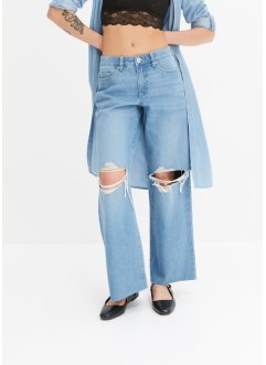 Verkürzte Jeans mit Destroy-Effekten, RAINBOW