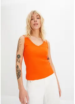 Lot de 2 tops côtelés 100% coton, bonprix
