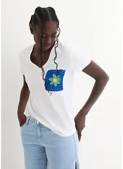 T-shirt avec broderie, bonprix