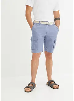 Bermuda cargo avec lin et ceinture, Regular, bonprix