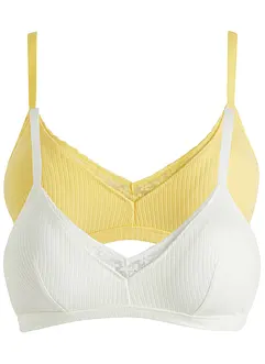 Gepolstertes Bralette ohne Bügel mit Bio-Baumwolle (2er Pack), bonprix