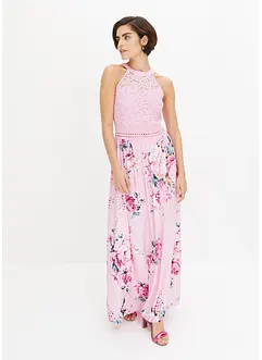 Sommer-Maxikleid mit Blumen-Print und Spitze, bonprix