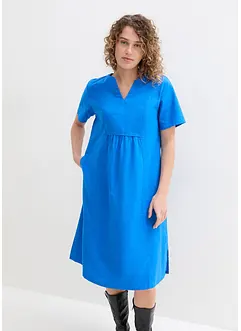 Tunika-Kleid mit Taschen aus Leinen-Baumwoll-Mix, bonprix