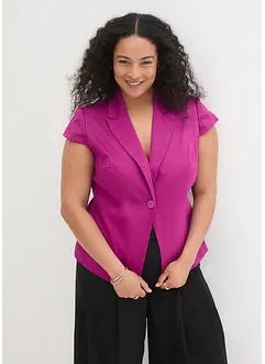 Blazer à manches courtes en satin de coton, bonprix