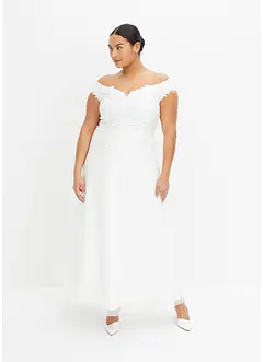 Robe de mariée à encolure Carmen avec dentelle, bonprix