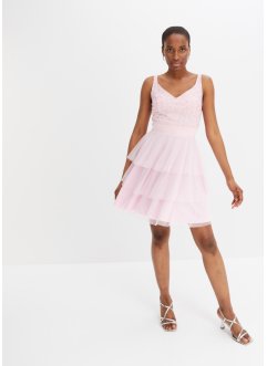 Kleid mit Volants und Blümchen-Applikation, BODYFLIRT boutique