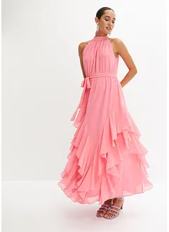 Robe volantée en crêpe, bonprix
