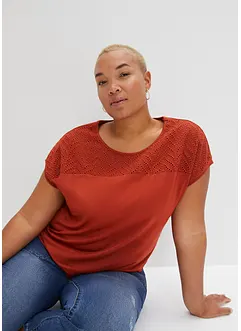 T-shirt à broderie anglaise, bonprix