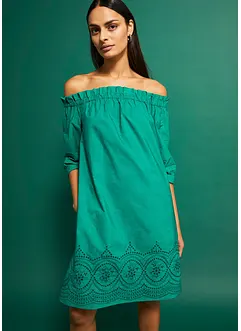Robe brodée à col Bardot, bonprix
