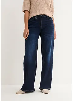 Wide-Leg-Jeans Mid Waist, Stretch, bonprix