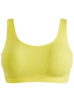 Geripptes Feel Comfort Seamless Bustier mit Spitze, bpc bonprix collection