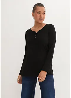 Leichtes Langarm-Shirt mit Knopfleiste, bonprix