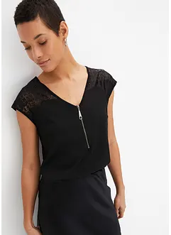 T-shirt à empiècement dentelle, bonprix