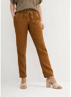 Pantalon taille élastique 100 % lin, bonprix