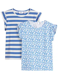 T-Shirt mit Bio-Baumwolle (2er Pack), bonprix