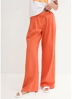 Pantalon palazzo avec lin, coupe très ample, bonprix