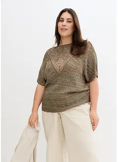 Ajourpullover mit bunten Pailletten, bonprix