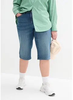 Bermuda en jean à revers, taille mi-haute, bonprix