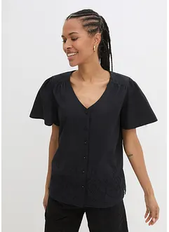 Bluse mit Flügelärmeln und  Lockstickerei, bpc bonprix collection