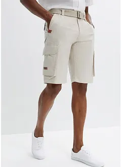 Cargo-Bermuda mit Komfortbund und Gürtel, Regular Fit, bonprix