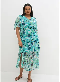 Chiffon Kleid mit Flügelärmeln, bonprix