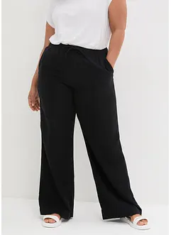 Pantalon palazzo en lin mélangé léger, bonprix