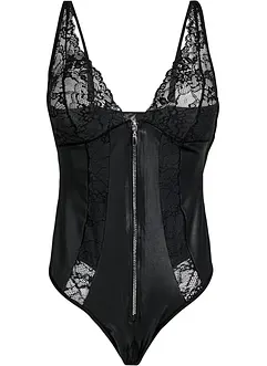 Stringbody ouvert mit Wetlook und Reißverschluss, VENUS