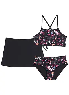 Mädchen Bikini mit Rock (3-tlg.Set), bonprix