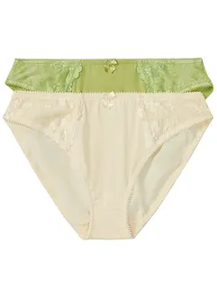 Slip mit zarter Spitze (2er Pack), bonprix