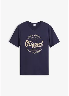 T-Shirt mit V-Ausschnitt aus reiner Baumwolle, bonprix