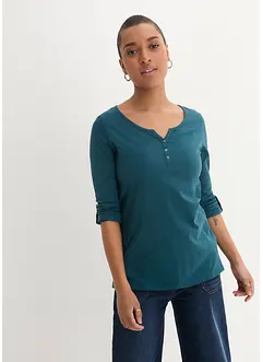 T-shirt manches longues léger avec patte de boutonnage, bonprix