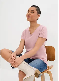 Longshirt mit V-Ausschnitt, 2er Pack, bonprix
