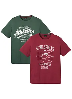 Lot de 2 T-shirts à imprimés sportifs, bonprix