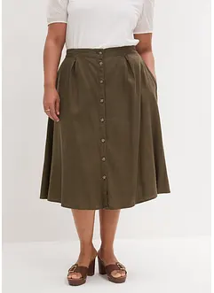 Jupe midi en lin majoritaire, bonprix