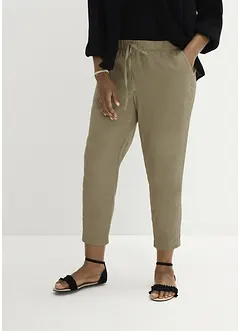 Leinenhose mit seitlichem Spitzeneinsatz, knöchelfrei, bonprix