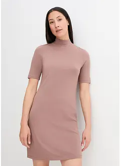 Robe en jersey à col montant, manches 1/2, bonprix