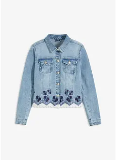 Jeansjacke mit Stickerei und Spitze, bonprix