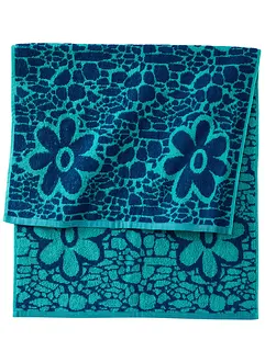 Serviette de toilette à motif floral en jacquard, bonprix
