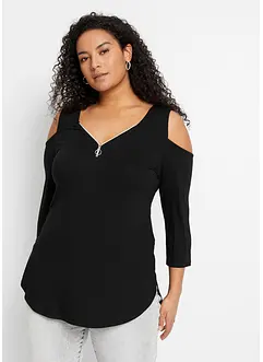 T-shirt en viscose découpé sur les épaules, bonprix